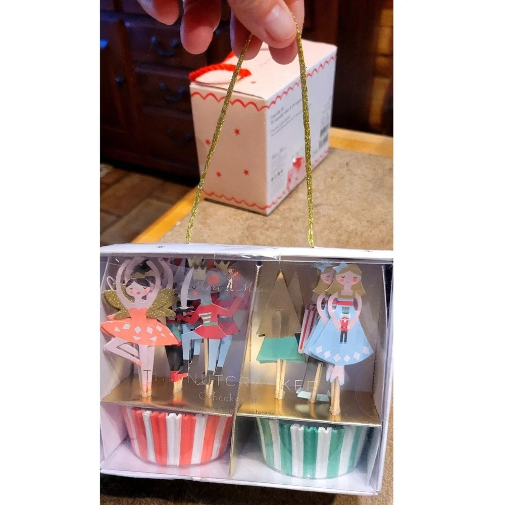 Meri Meri Nutcracker Cupcake Kit 24 Toppers 24 Cases Party Decor